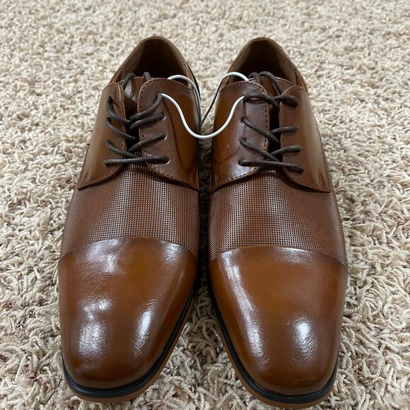 Guess Men’s Shelly Faux-Leather Oxford Loafers Shoes Brown, Size 9.5 (New)
